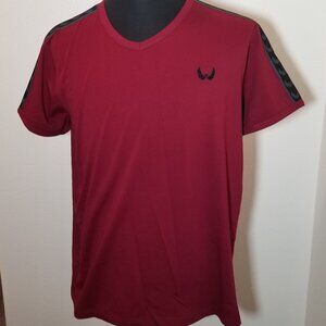 Nick Danger Burgundy Black Mens Large Short Sleeve Shirt Retro City Streetwear